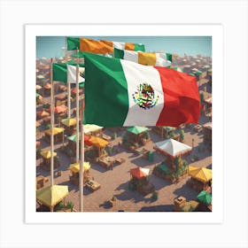 Mexican Village Art Print