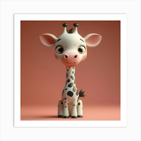 Cartoon Giraffe Art Print