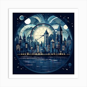 Night City Skyline Art Print