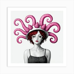 Octopus Hat Art Print