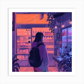 Girl In A Store 3 Art Print