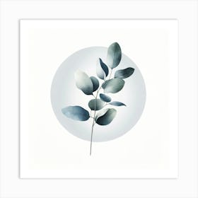 "Silhouette in Moonlight: Eucalyptus Serenity"  "Silhouette in Moonlight" presents a serene eucalyptus branch, its leaves rendered in soothing shades of blue and gray, evoking a sense of calm and purity. This minimalist digital art piece is perfect for creating a tranquil and refreshing atmosphere in any space, offering a modern twist on botanical art. Ideal for those who seek a sleek, nature-inspired element in their home or office, it brings a breath of fresh air with its elegant simplicity and contemporary design. Art Print