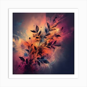 Abstract Leaves Painting 5 Art Print