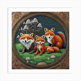 Foxes Art Print