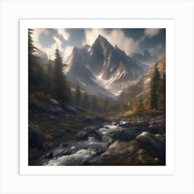 Mountain stream Art Print