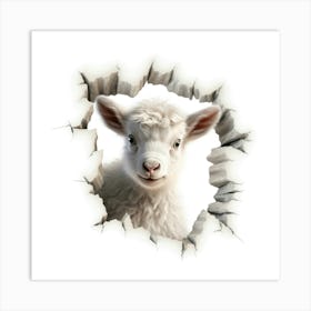 Lamb In A Hole Art Print