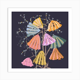 Matisse colorful blooming at night Square Art Print