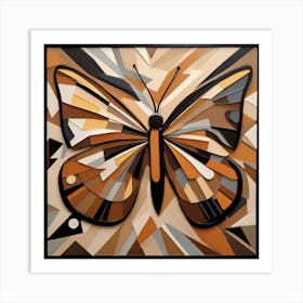 A Cubist Interpretation Of Butterflies In Flight Art Print