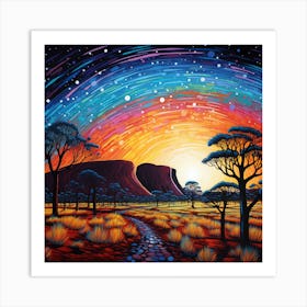 Sunset At Uluru 1 Art Print