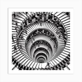 Inspired by M.C. Escher's gravity-defying architecture and tessellations Art Print