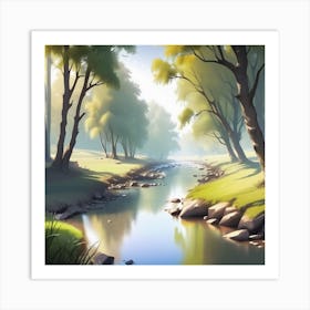 River In The Forest 32 Art Print