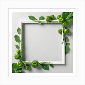 Frame With Green Peppers Art Print