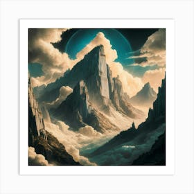 Mountain In The Clouds Art Print