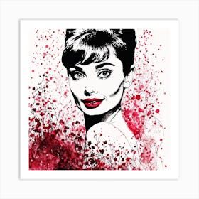 Audrey Hepburn Portrait Painting (10) Art Print