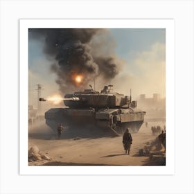 Tank Battle 2 Art Print