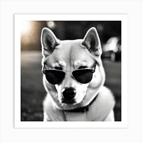 Husky Dog In Sunglasses Art Print