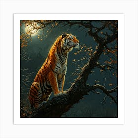 Tiger In The Tree Art Print