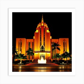 Temple At Night Art Print