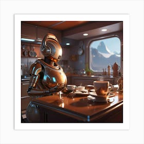 Robot In The Kitchen 1 Art Print