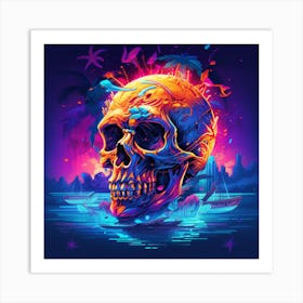 Skull In The Water 4 Art Print