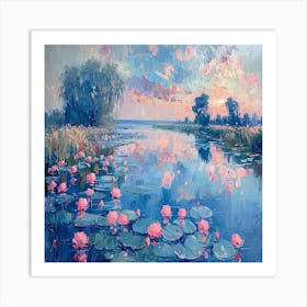 Pink Water Lilies Art Print