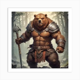 Bear Berserker Warrior Art Print