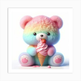 Rainbow Teddy Bear 3 Art Print