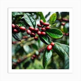 Coffee Berries On A Tree 1 Art Print