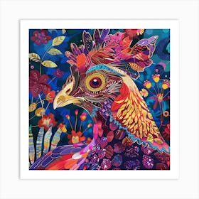 Patchwork Quilted Guinea Fowl 1 Art Print