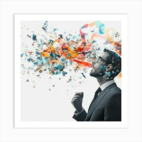 Man Blowing Out Butterflies Art Print