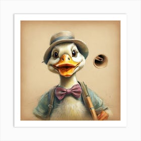 Duck In Hat Art Print