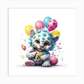 Birthday Kitty Art Print