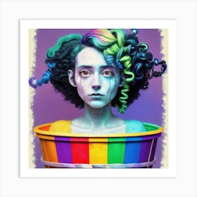 Girl In A Bucket Art Print