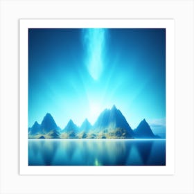 Blue Sky With Mountains Art Print