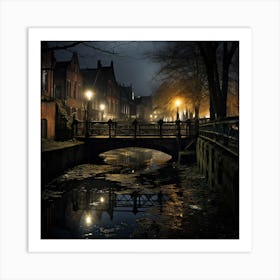 Night On The Canal Art Print