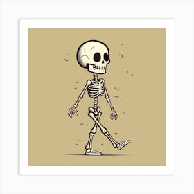 Skeleton Walking Art Print