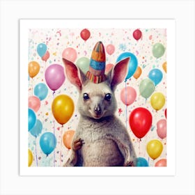 Birthday Kangaroo 6 Art Print