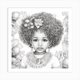 Little Girl With Afro 2 Art Print