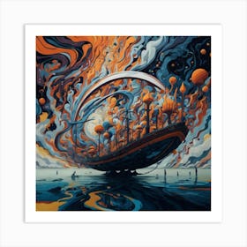 Outer Space Ship Art Print