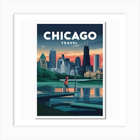 Chicago Travel Poster 4 Art Print