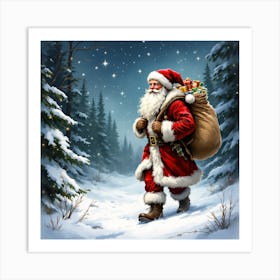 Rustic Santa Claus Art Print