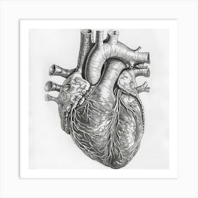 Anatomy Of The Human Heart Art Print