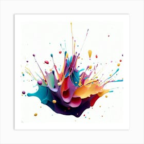 Colorful Paint Splash Canvas Print Art Print