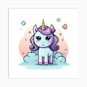 Cute Unicorn 615 Art Print