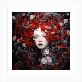 Girl With Red Hair Art Print