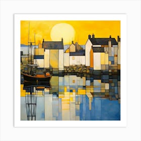 Sunset At The Harbour 1 Art Print