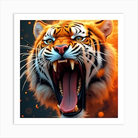 Tiger Roaring Art Print