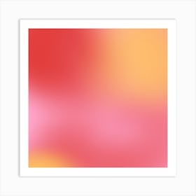 Blur Pink Red Yellow Square Art Print