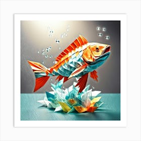 Dynamic Origami Fish 1 Art Print