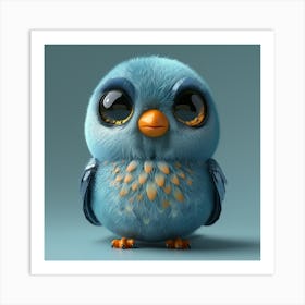 Blue Little Bird  Art Print